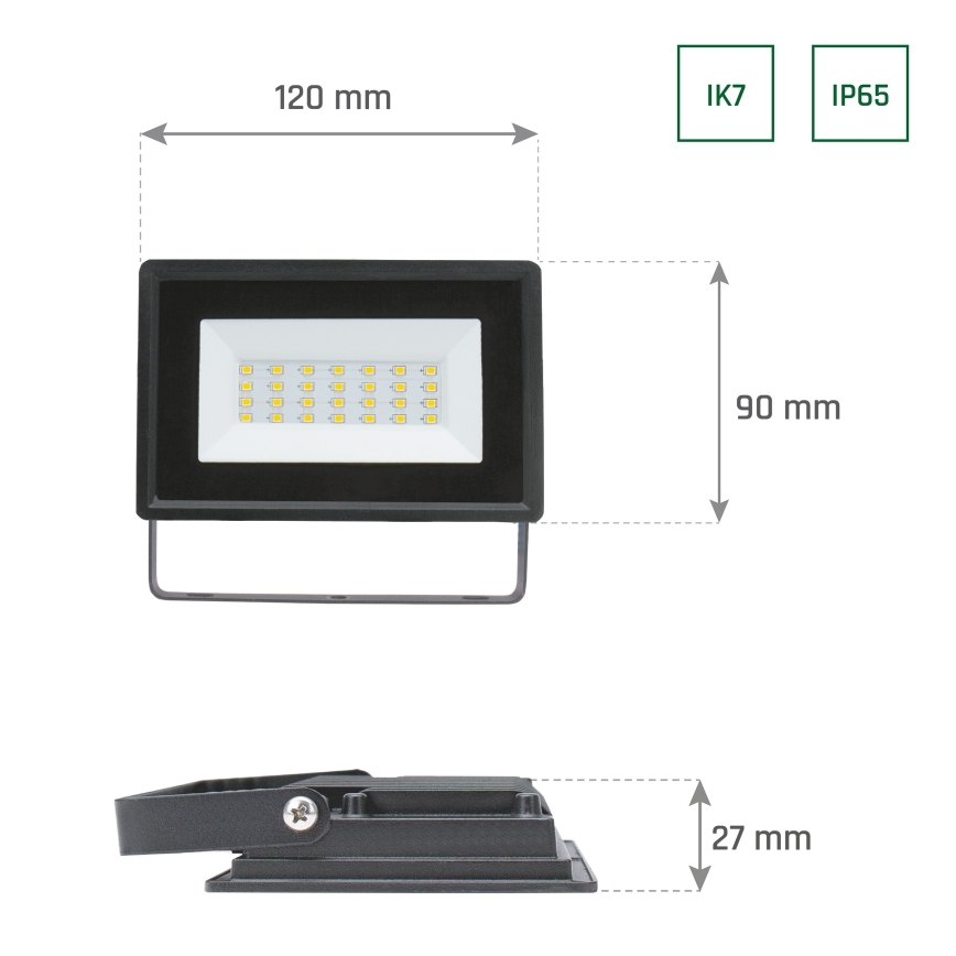 LED Екстееиорен прожектор NOCTIS LUX 3 LED/20W/230V 4000K IP65 черен