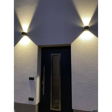 LED Екстериорен аплик 2xLED/3W/230V IP54 антрацит