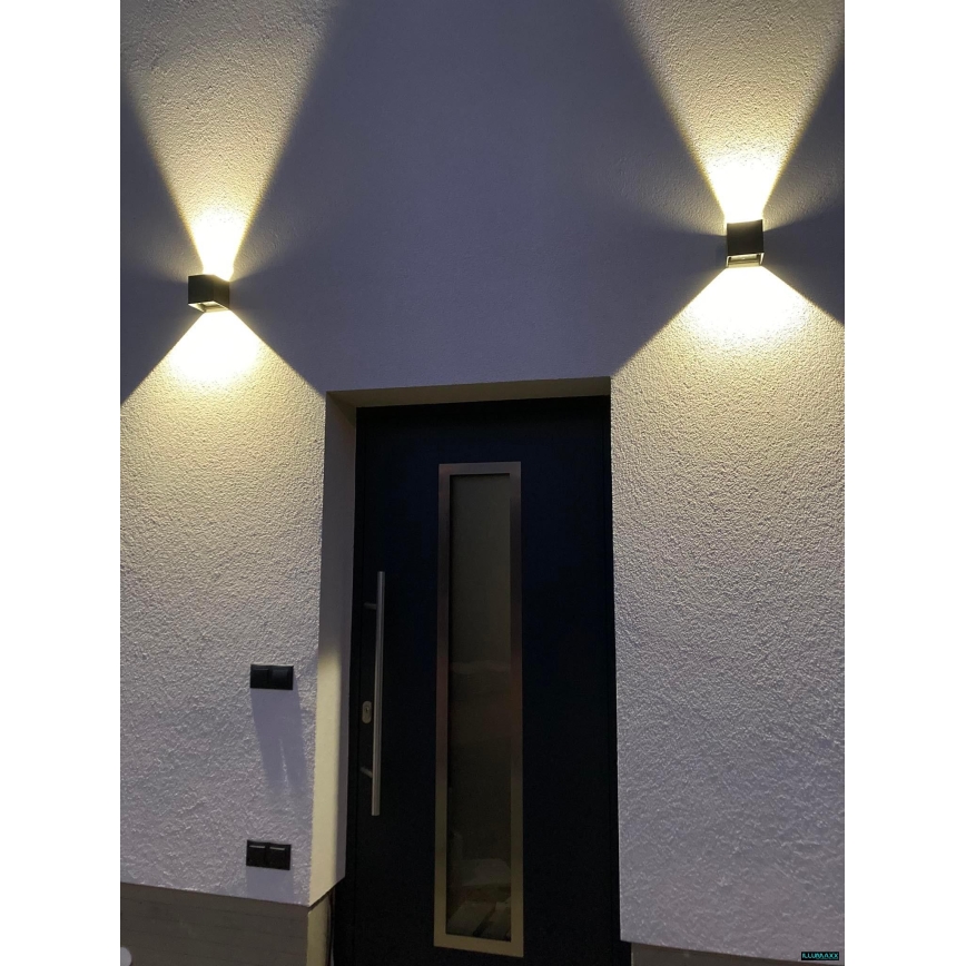 LED Екстериорен аплик 2xLED/3W/230V IP54 антрацит
