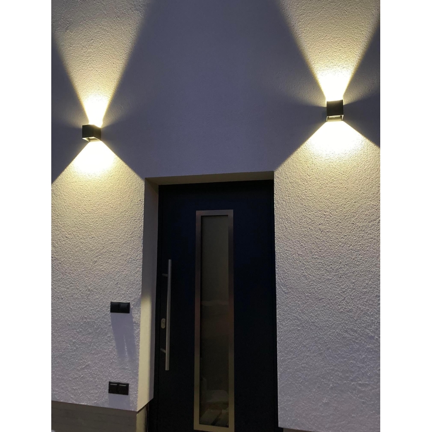 LED Екстериорен аплик 2xLED/3W/230V IP54 черен