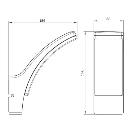 LED Екстериорен аплик AMY LED/12W/230V IP44 черен