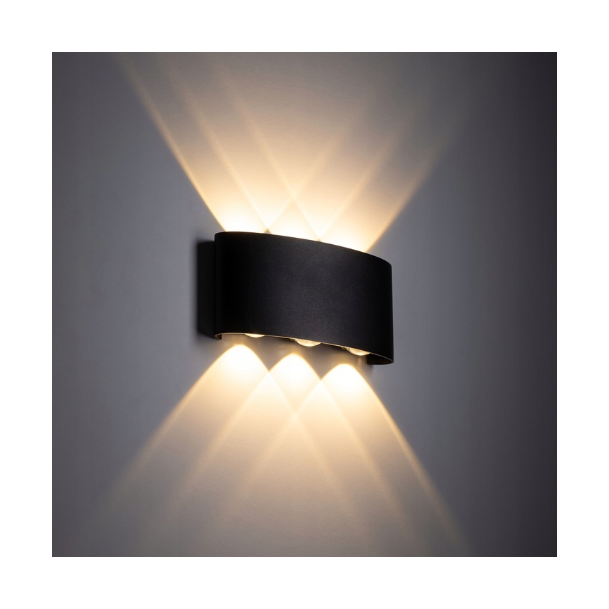 LED Екстериорен аплик ARROW 6xLED/1W/230V IP54 черен