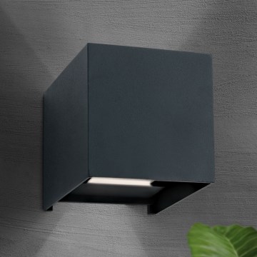 LED Екстериорен аплик CUBE 2xLED/3W/230V IP54 антрацит