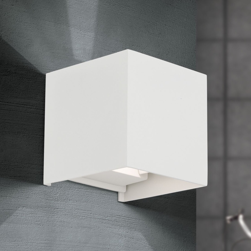 LED Екстериорен аплик CUBE 2xLED/3W/230V IP54 бял