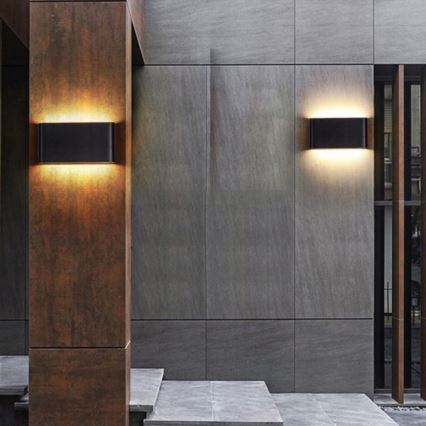 LED Екстериорен аплик FLOW 2xLED/6W/230V IP54 3000K черен