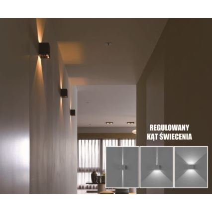 LED Екстериорен аплик KREON 2xLED/3W/230V IP54 4000K черен