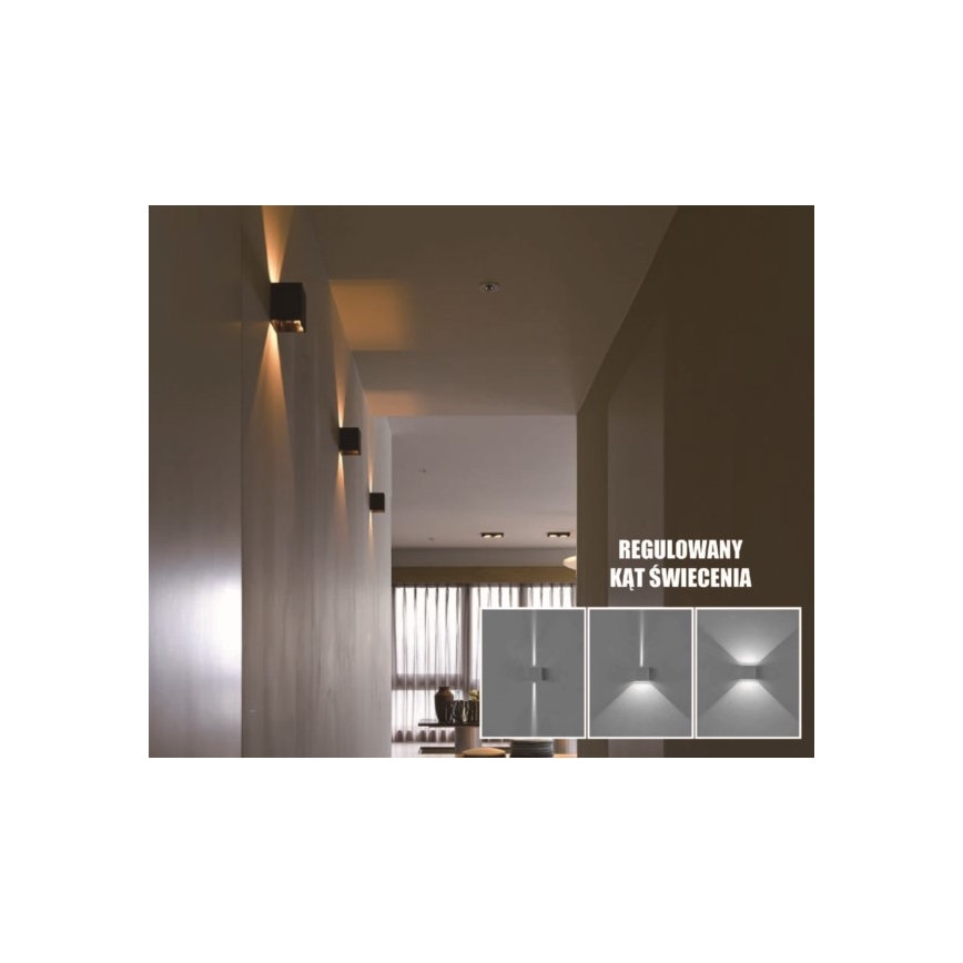 LED Екстериорен аплик KREON 2xLED/3W/230V IP54 4000K черен