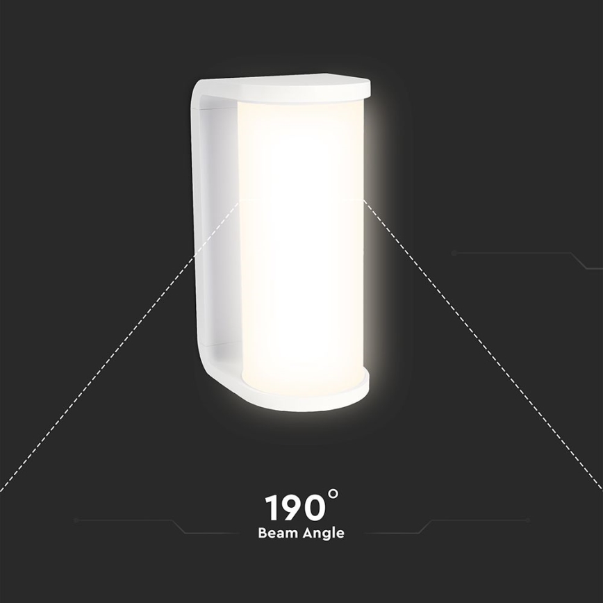 LED Екстериорен аплик LED/12W/230V 3000/4200/6500K IP65 бял