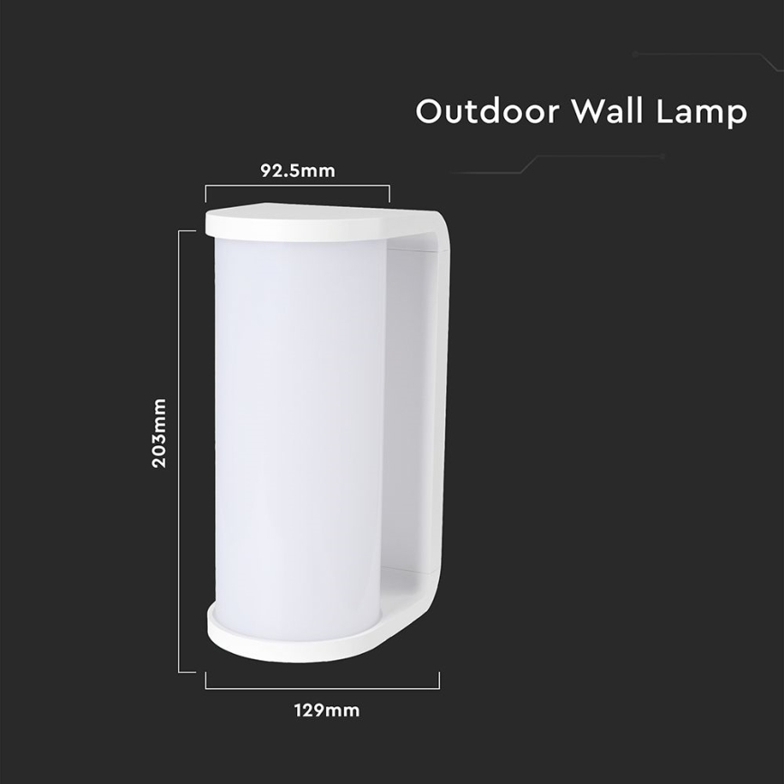 LED Екстериорен аплик LED/12W/230V 3000/4200/6500K IP65 бял