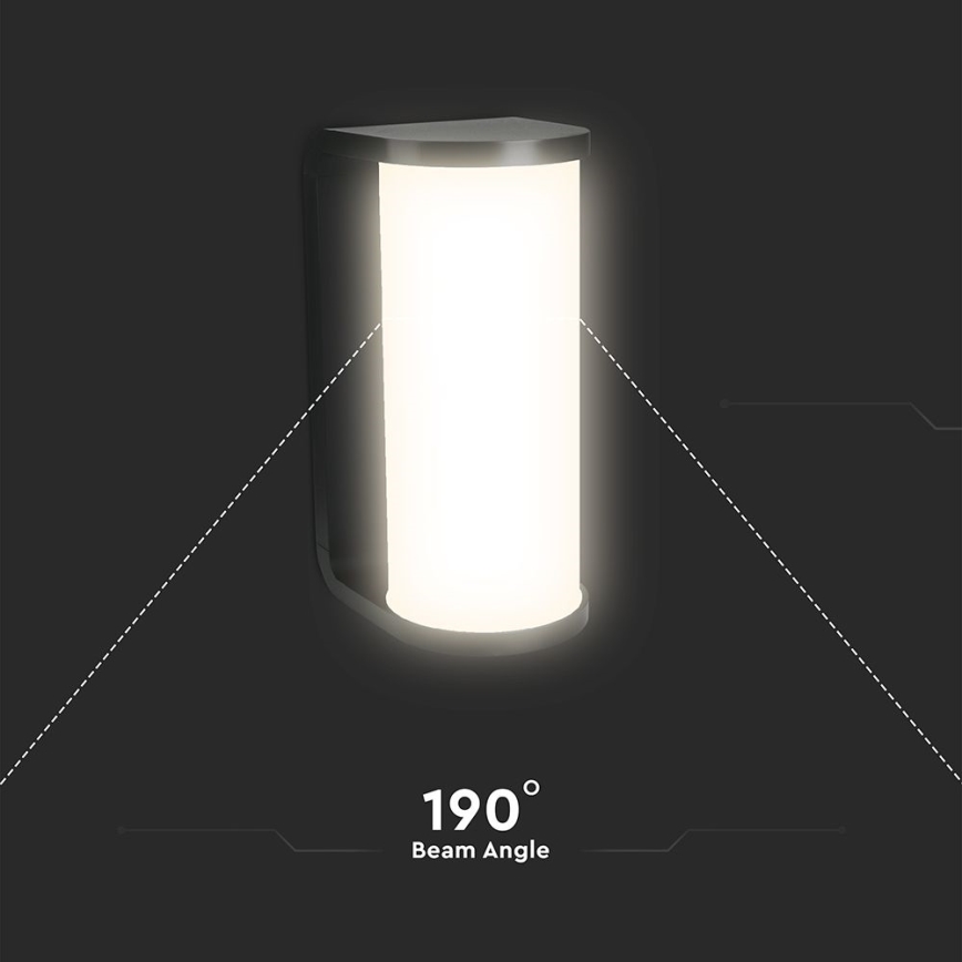 LED Екстериорен аплик LED/12W/230V 3000/4200/6500K IP65 черен