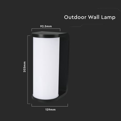 LED Екстериорен аплик LED/12W/230V 3000/4200/6500K IP65 черен