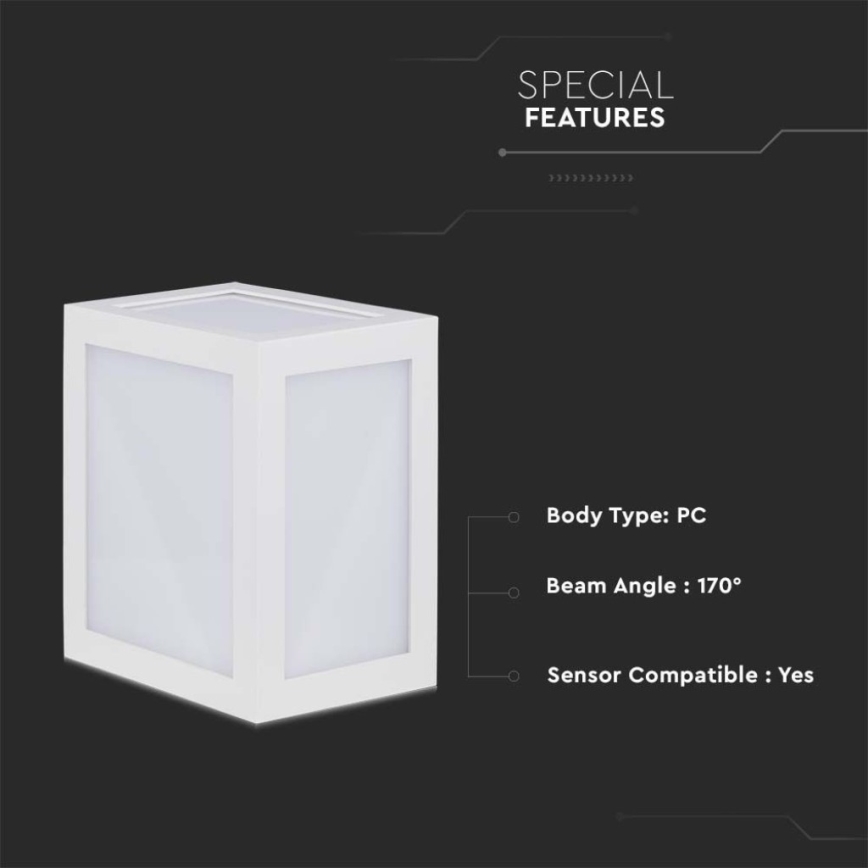 LED Екстериорен аплик LED/12W/230V 3000K IP65 бял