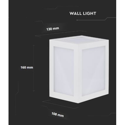 LED Екстериорен аплик LED/12W/230V 3000K IP65 бял