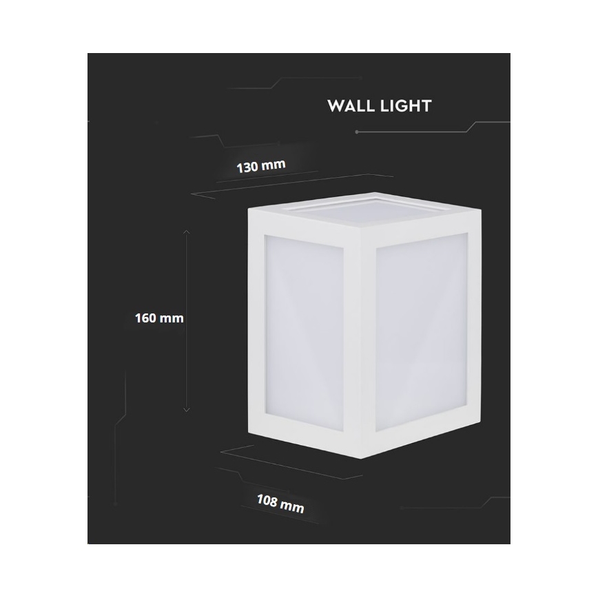LED Екстериорен аплик LED/12W/230V 3000K IP65 бял