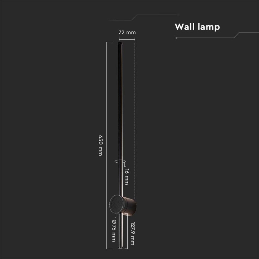 LED Екстериорен аплик LED/12W/230V 3000K IP65 черна