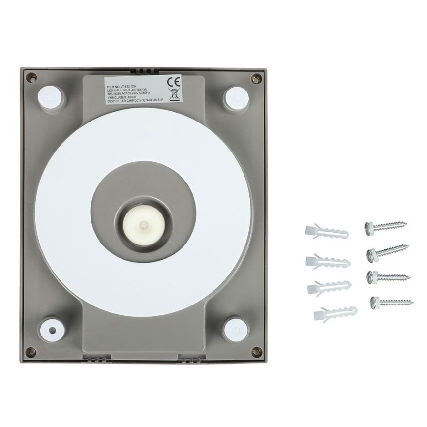 LED Екстериорен аплик LED/12W/230V 3000K IP65 сив