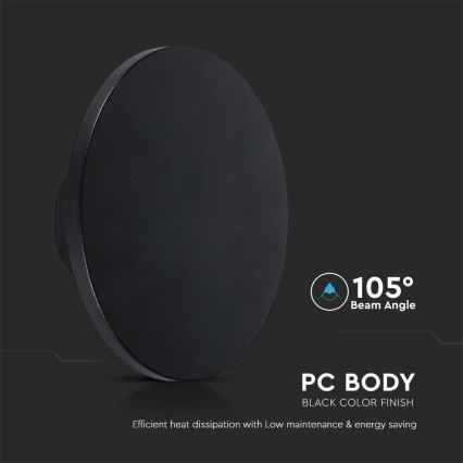 LED Екстериорен аплик LED/12W/230V 4000K IP65 черен