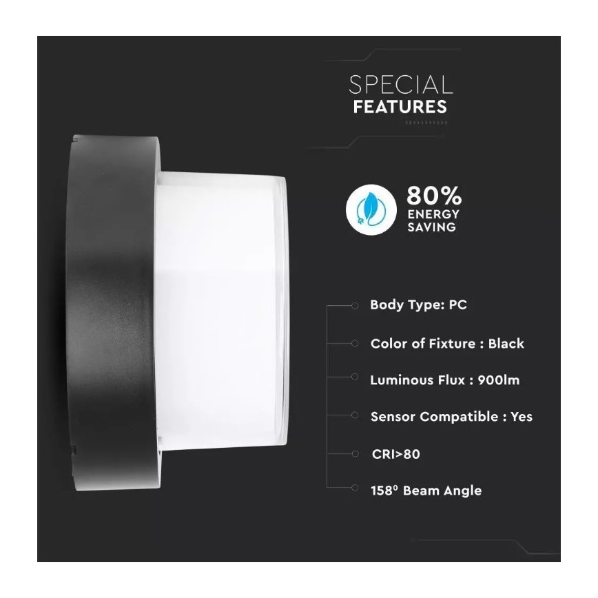 LED Екстериорен аплик LED/12W/230V IP65 3000K