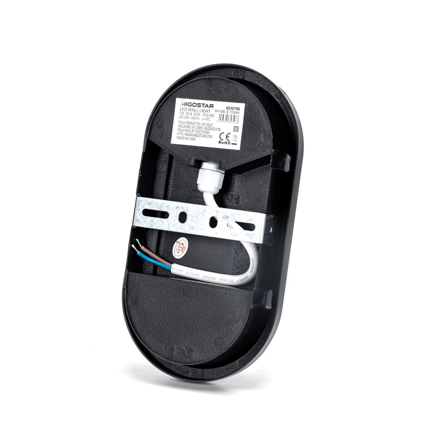 LED Екстериорен аплик LED/15W/230V 6500K черен IP65