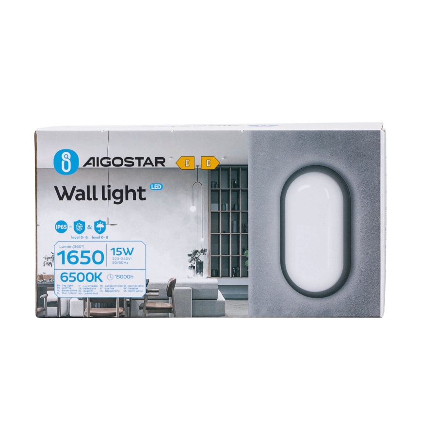 LED Екстериорен аплик LED/15W/230V 6500K черен IP65