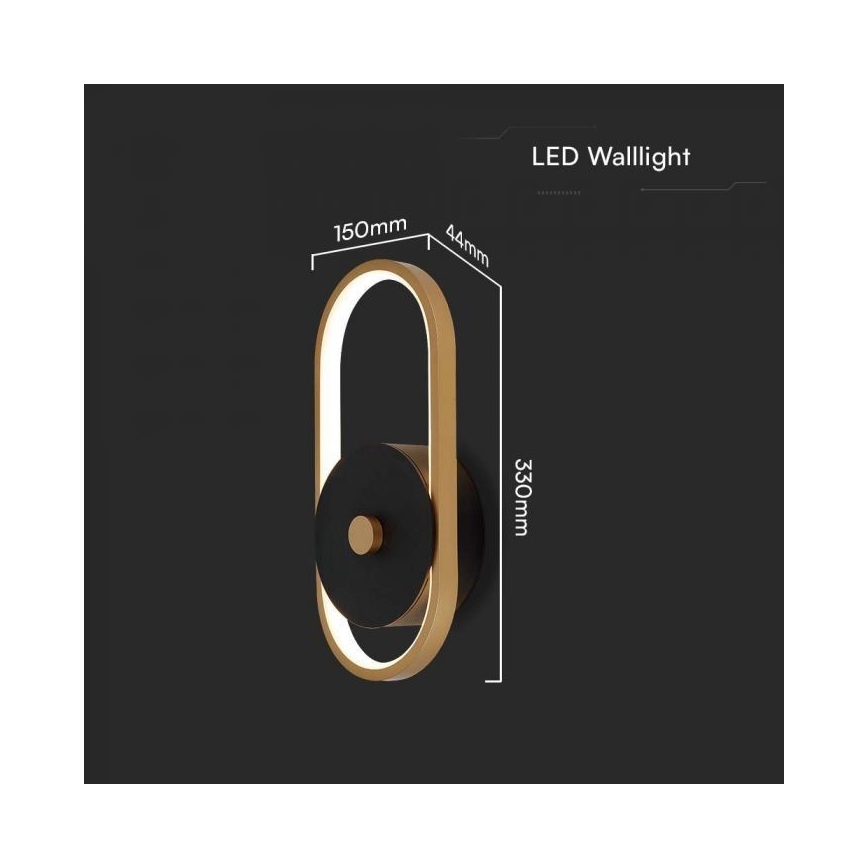 LED Екстериорен аплик LED/15W/230V IP54 4000K месинг