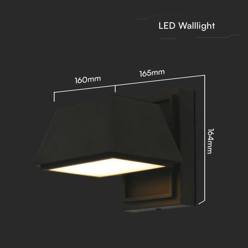 LED Екстериорен аплик LED/15W/230V IP65 3000K черен