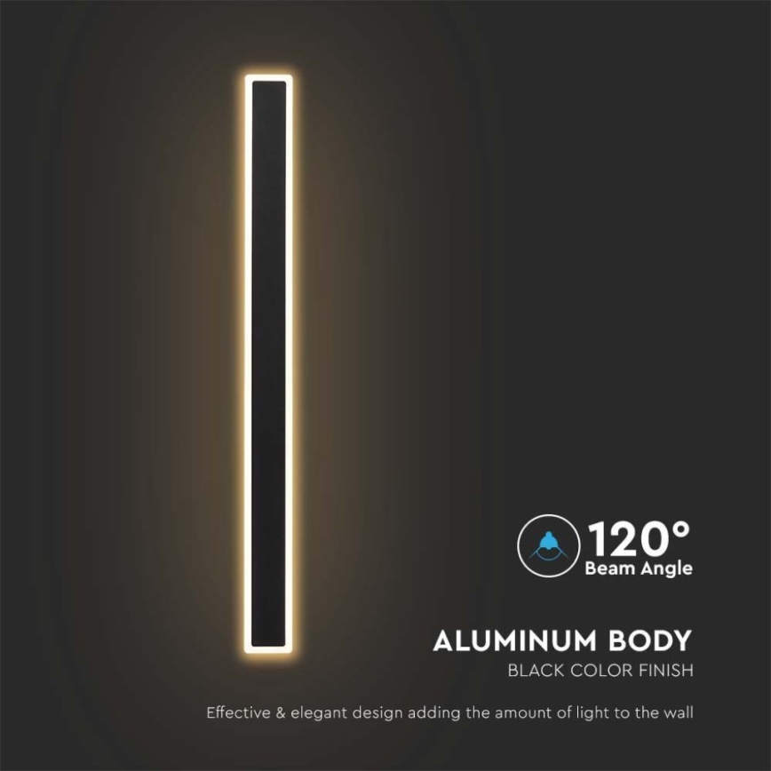 LED Екстериорен аплик LED/17W/230V 3000K IP65 черен