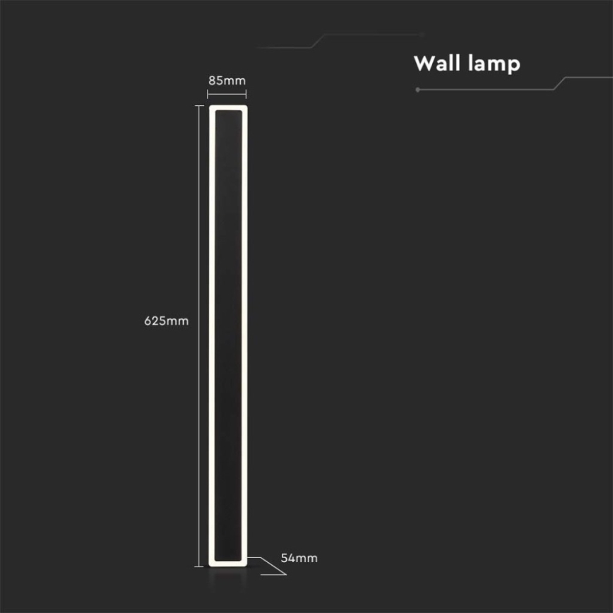 LED Екстериорен аплик LED/17W/230V 3000K IP65 черен