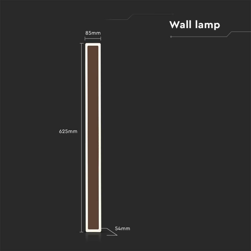 LED Екстериорен аплик LED/17W/230V 4000K IP65 кафяв
