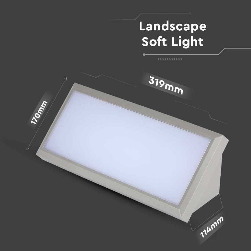 LED Екстериорен аплик LED/20W/230V 6400K IP65 сив