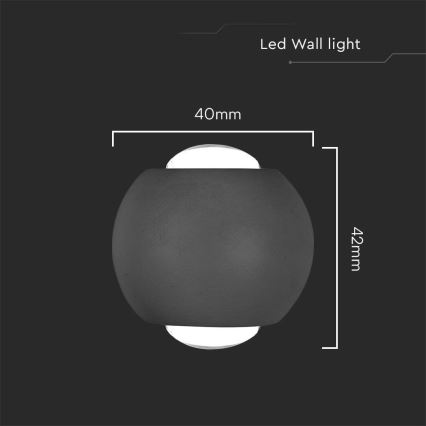 LED Екстериорен аплик LED/2W/230V 3000K IP54 черен