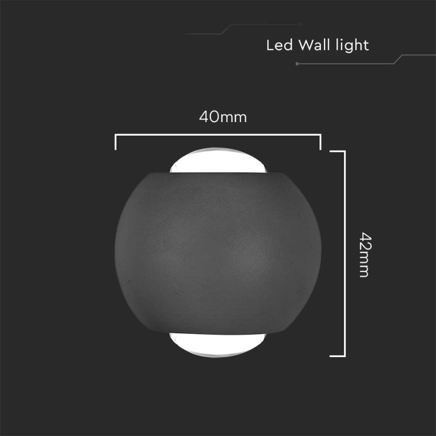 LED Екстериорен аплик LED/2W/230V 3000K IP54 черен