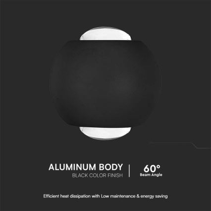 LED Екстериорен аплик LED/2W/230V 3000K IP54 черен