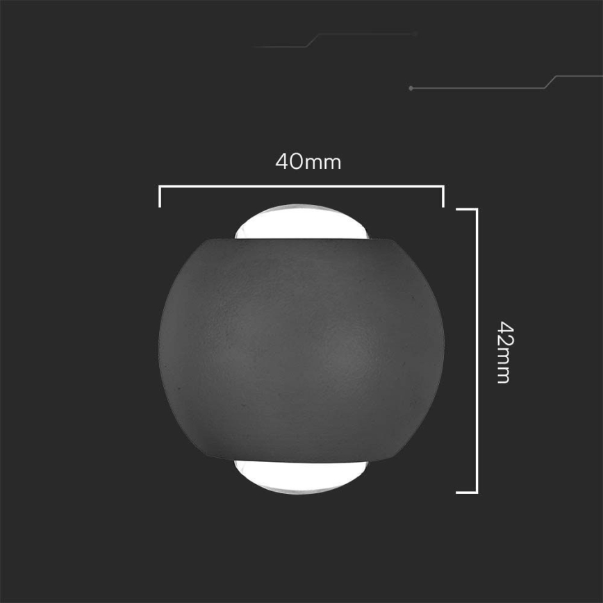 LED Екстериорен аплик LED/2W/230V 4000K IP54 черен