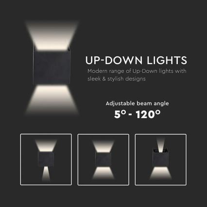 LED Екстериорен аплик LED/5W/230V 3000K IP65 черен