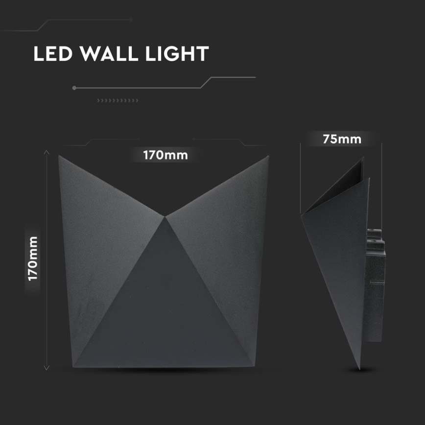 LED Екстериорен аплик LED/5W/230V 3000K IP65 черен