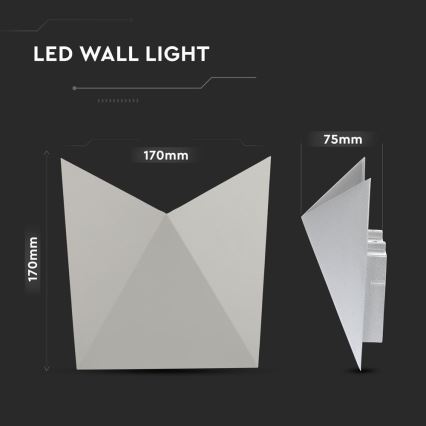 LED Екстериорен аплик LED/5W/230V 3000K IP65 сив