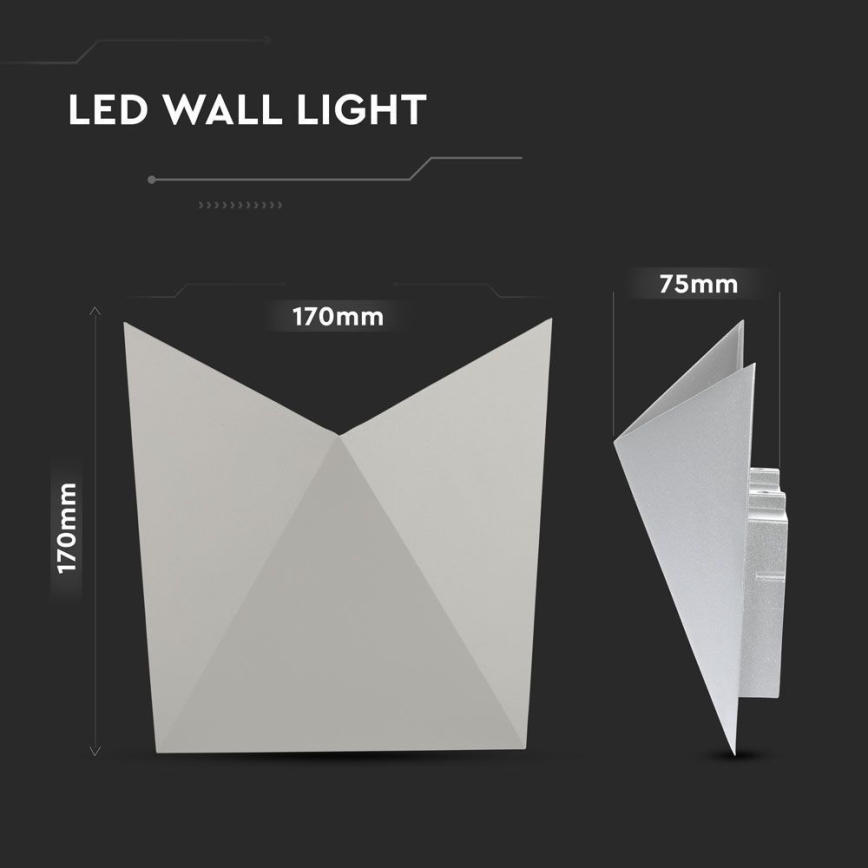 LED Екстериорен аплик LED/5W/230V 3000K IP65 сив