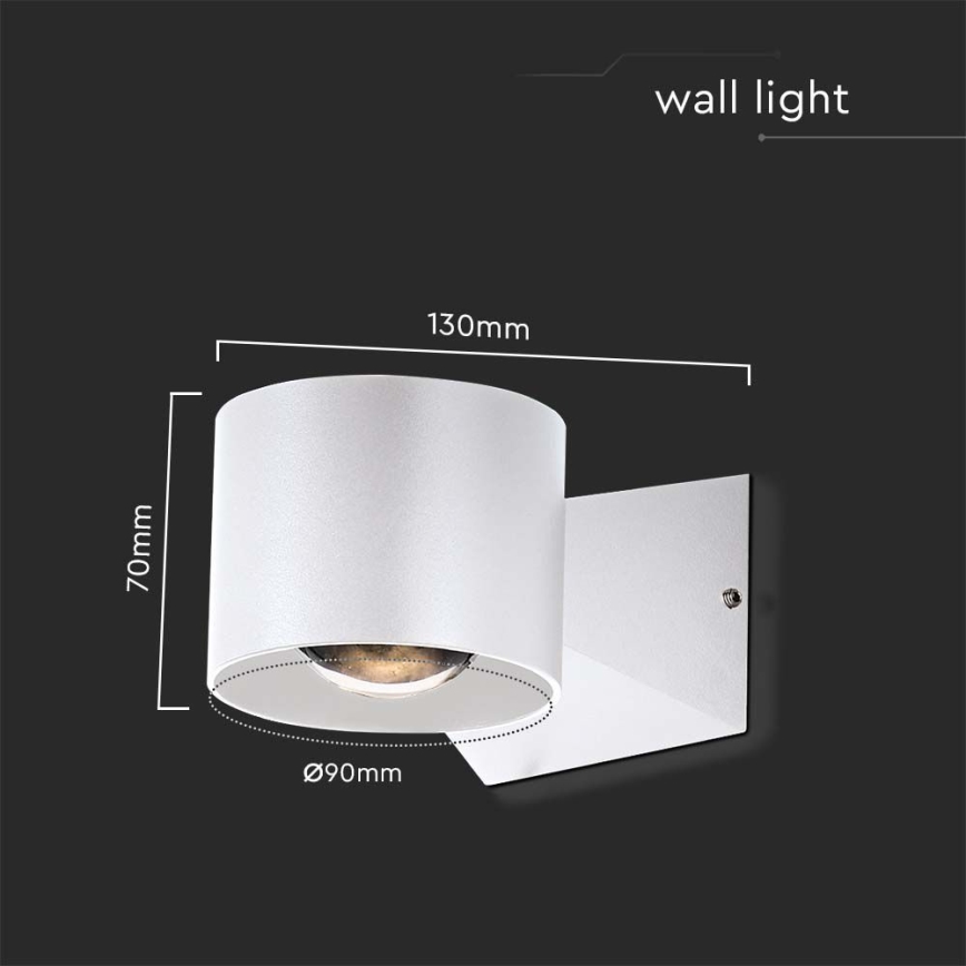 LED Екстериорен аплик LED/5W/230V 4000K IP65 бял
