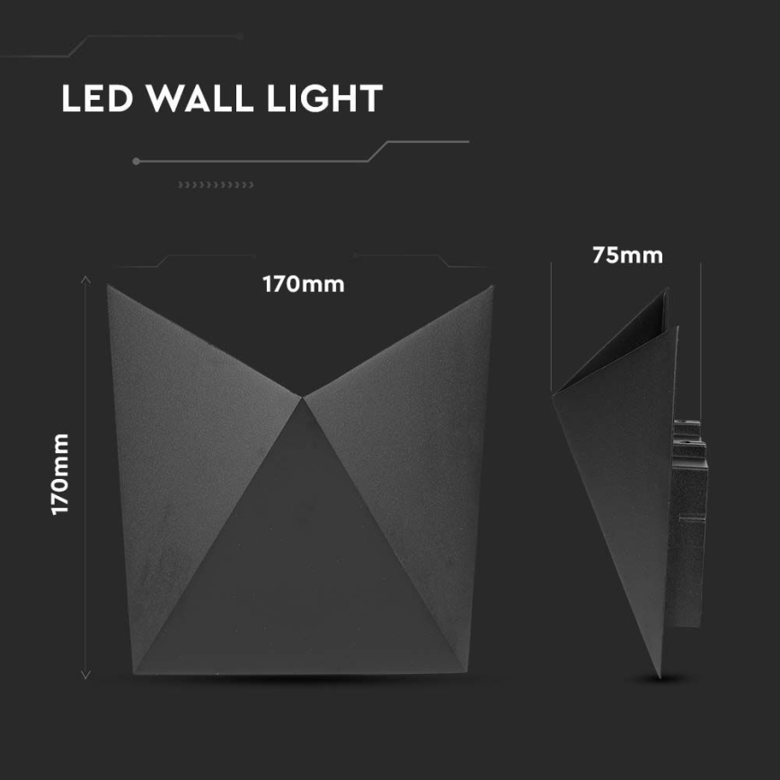 LED Екстериорен аплик LED/5W/230V 4000K IP65 черен