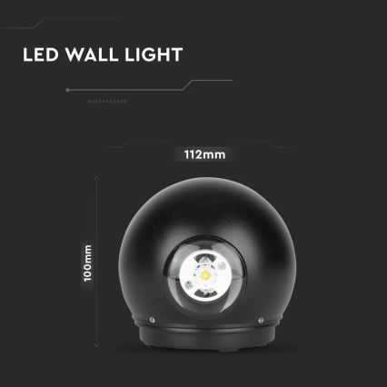 LED Екстериорен аплик LED/6W/230V 3000K IP65 черен