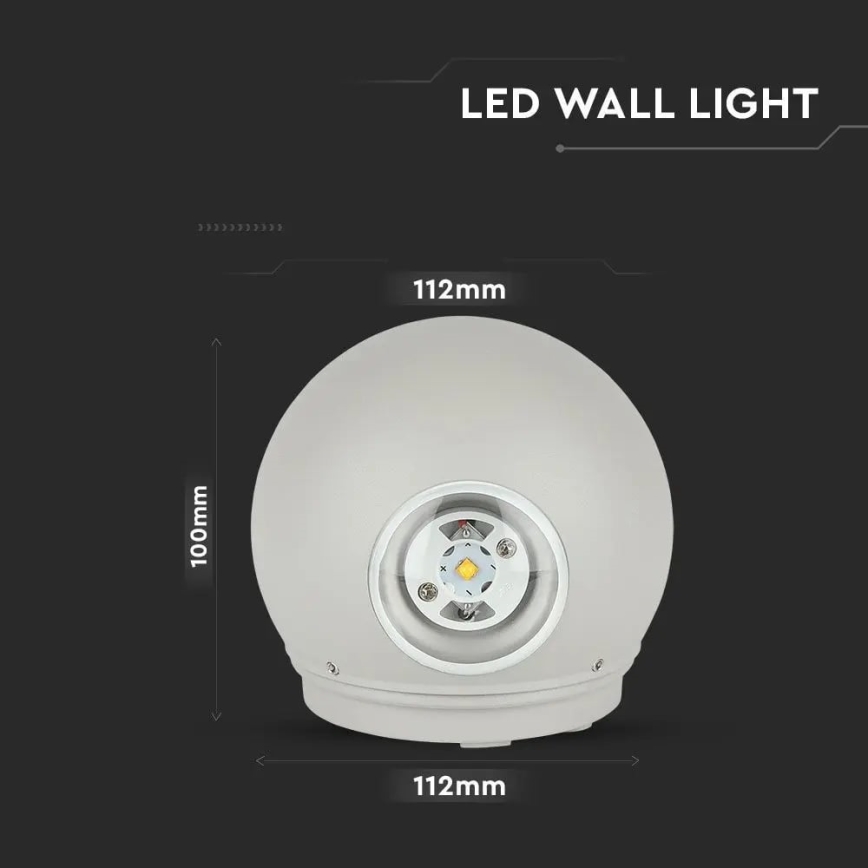 LED Екстериорен аплик LED/6W/230V 3000K IP65 сив