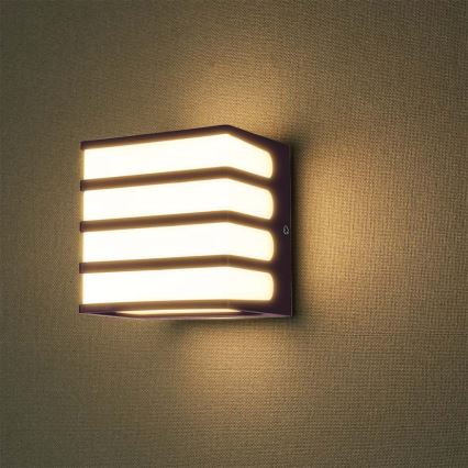 LED Екстериорен аплик LED/8W/230V IP65 3000K кафяв