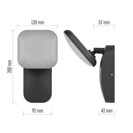 LED Екстериорен аплик NIKA LED/12,5W/230V IP44