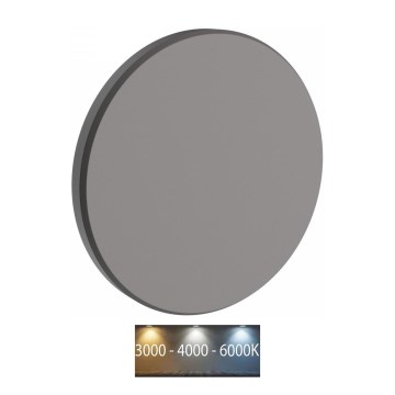 LED Екстериорен аплик PIATTA LED/12W/230V 3000/4000/6000K Ø 18 см IP44 сив