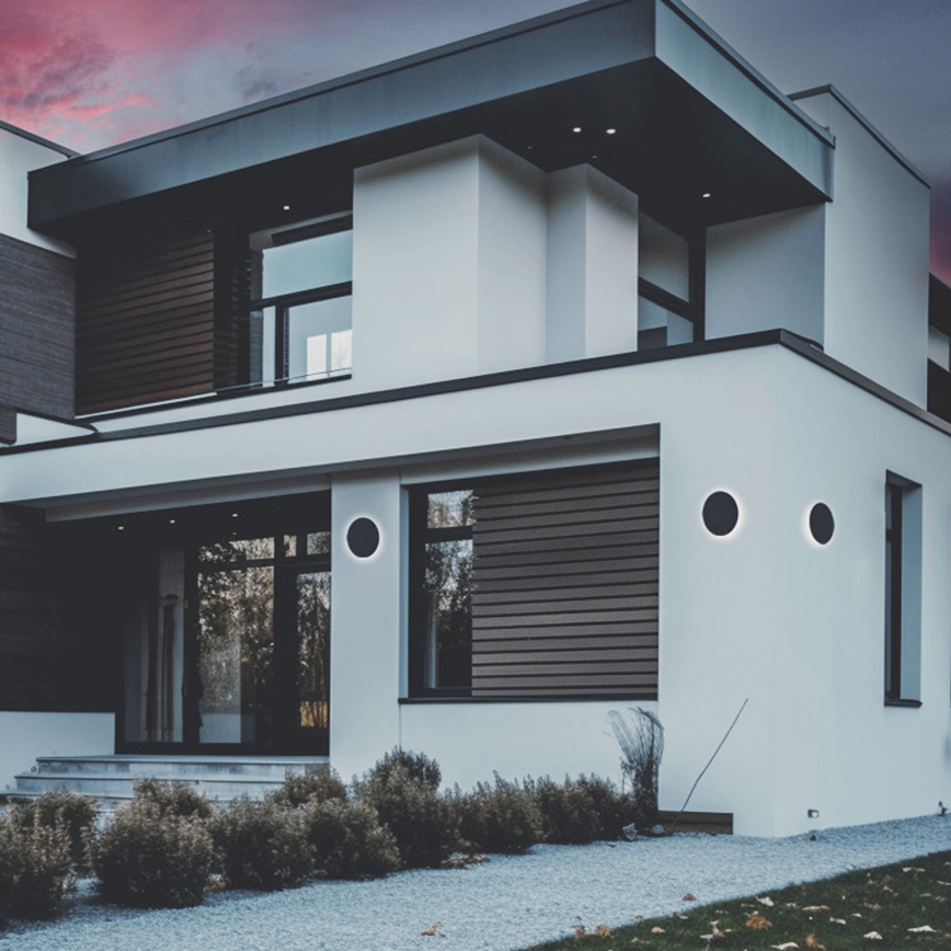 LED Екстериорен аплик PIATTA LED/18W/230V 3000/4000/6000K Ø 25 см IP44 черен