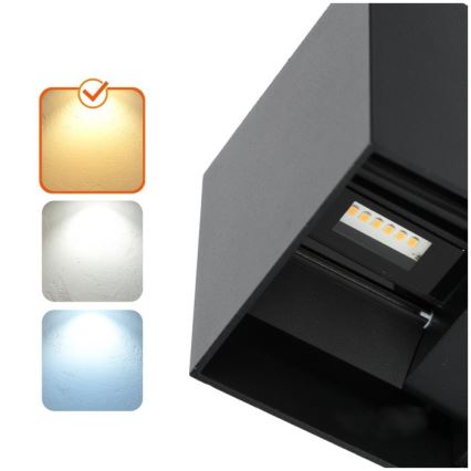 LED Екстериорен аплик QUERK 2xLED/3W/230V 3000K IP54 черен