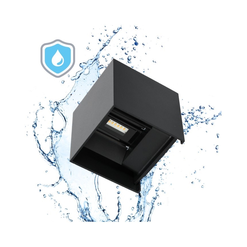 LED Екстериорен аплик QUERK 2xLED/3W/230V 3000K IP54 черен