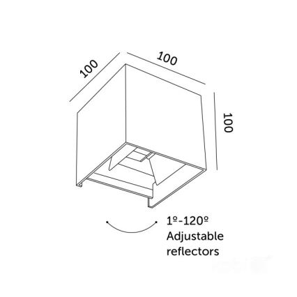 LED Екстериорен аплик QUERK 2xLED/3W/230V 3000K IP54 черен