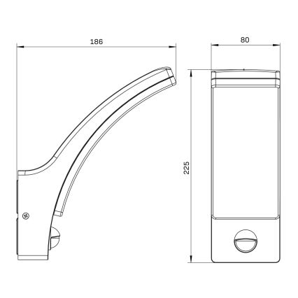 LED Екстериорен аплик със сензор AMY LED/12W/230V IP44 черен